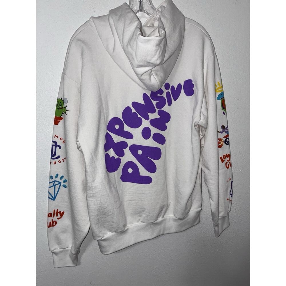 Meek Mill Rap Hoodie Sweatshirt Men's M White Expensive Pain